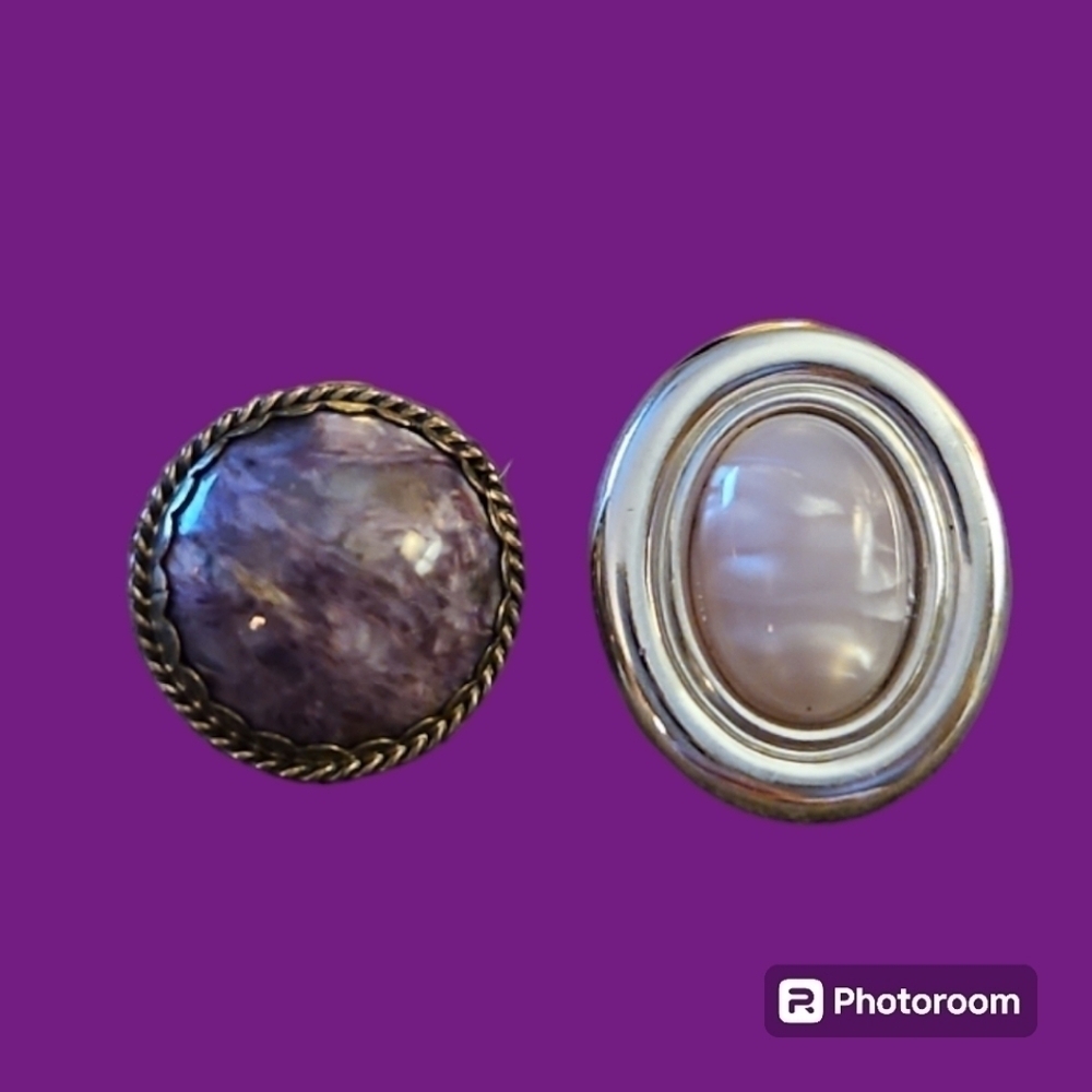 3/$30 Vintage Mismatched Purple Marble Post Earrings